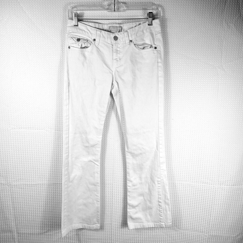 Banana Republic Women's 26/2 White Bootcut Jeans Stretch Cotton Denim Mid Rise